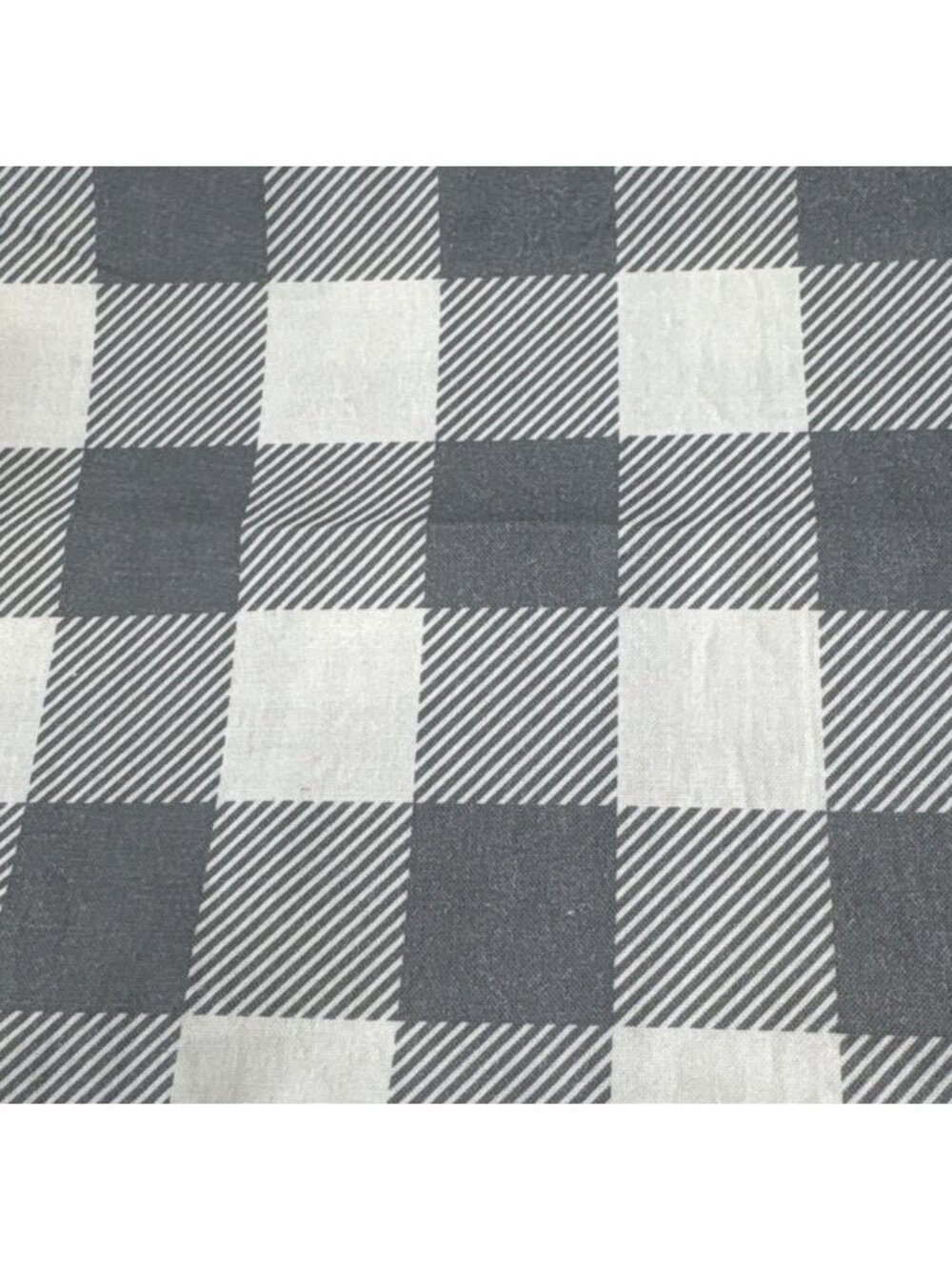 Gray & White Buffalo Plaid Cotton Quilting Fabric 23"x43" USA Oeko-Tex